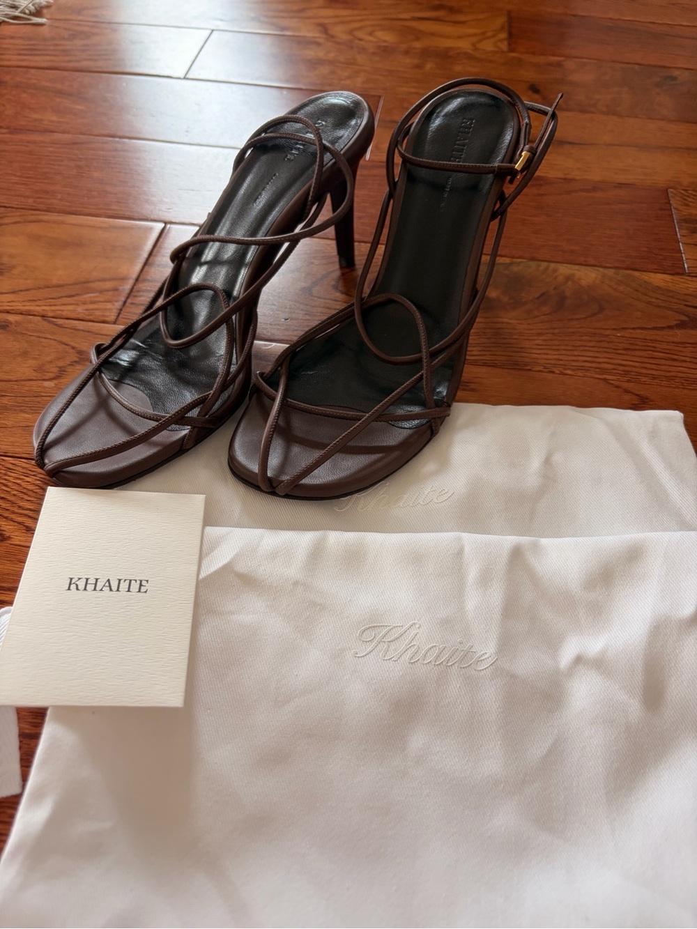 Khaite Strappy Brown Sandals - Picture 5 of 7